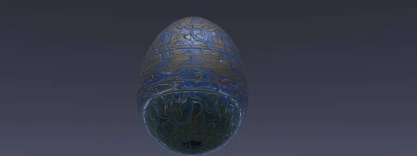 Beautiful Easter egg at sunset - 3d rendering — Stok fotoğraf