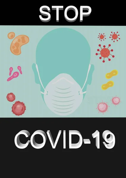 Coronavirus 'u ve gökyüzünü durdur - 3D görüntüleme — Stok fotoğraf