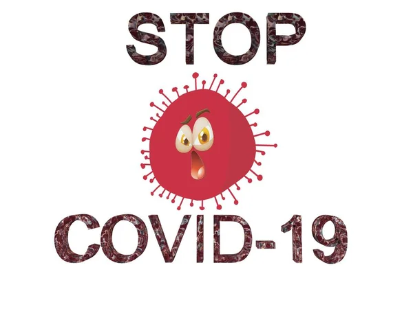 Stop coronavirus and virus white background - 3d rendering — Stock Photo, Image