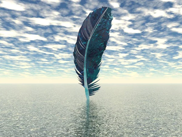 Molto bella piuma sopra l'oceano - rendering 3d — Foto Stock