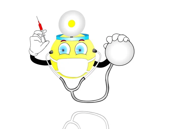 Lächeln Arzt auf weißem Hintergrund - 3D-Rendering — Stockfoto