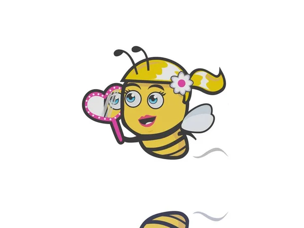 Enregistrer les abeilles sur fond blanc - rendu 3d — Photo
