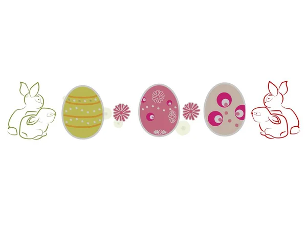 Happy easter on white background - 3d rendering — Stock Photo, Image