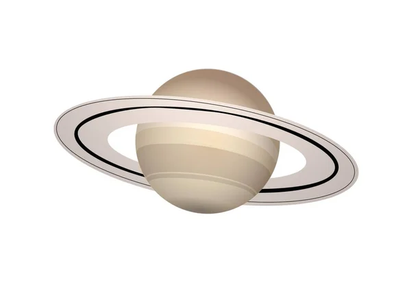 Pianeta Saturno in un paesaggio da sogno - rendering 3d — Foto Stock