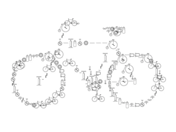 Beyaz arka planda logosu olan güzel bir bisiklet - 3D görüntüleme — Stok fotoğraf