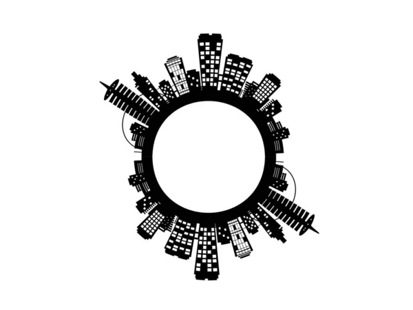 Bela ilustração da cidade em fundo branco - renderização 3d — Fotografia de Stock