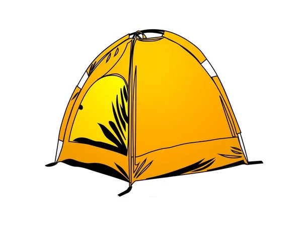 Muito agradável barraca de acampamento no fundo branco - renderização 3d — Fotografia de Stock