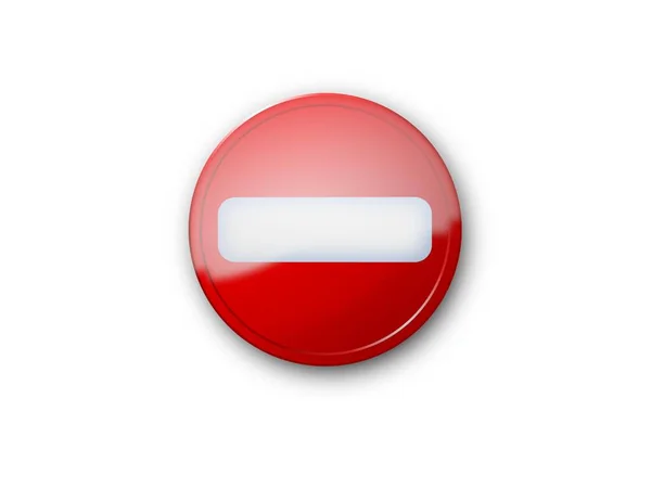 Sinal de direção proibida no fundo branco - renderização 3d — Fotografia de Stock
