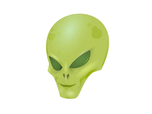 Alienígena verde no fundo branco - renderização 3d — Fotografia de Stock