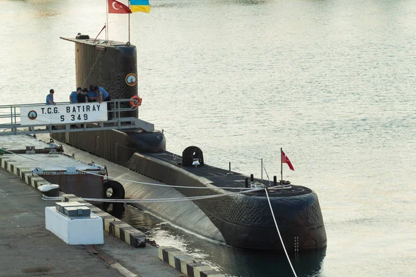 ODESSA. UCRANIA. 14 de julio de 2017. Turquía Marina Submarino BATURAY S349 en ejercicios militares en Ucrania. Brisa marina Ejercicio de Ucrania y OTAN 2017 en Odessa . —  Fotos de Stock