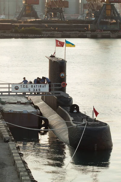 ODESSA. UCRÂNIA. 14 de julho de 2017. Navio militar turco em exercícios militares na Ucrânia. Brisa marítima Exercício ucraniano e da OTAN 2017 em Odessa . — Fotografia de Stock