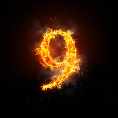 8 numaralı alev yanan ateş. Cadılar Bayramı kavramı.