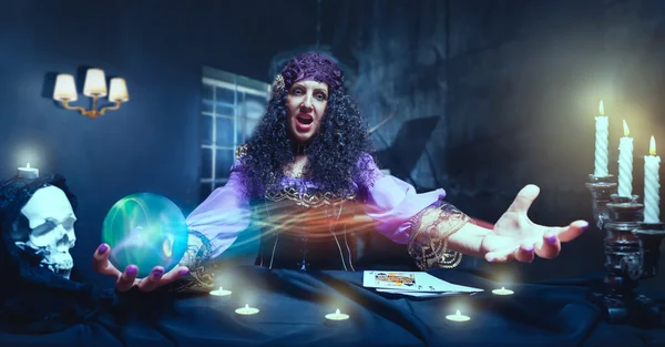 Çılgın büyücü büyücülük pratik — Stok fotoğraf