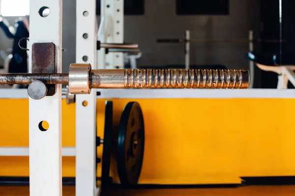 Bar-bell handle in gym — Stock Photo, Image