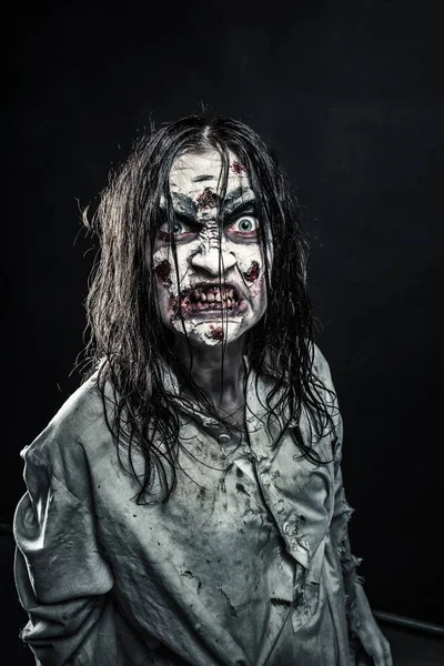 Portrait of horror zombie woman — Stock Photo, Image