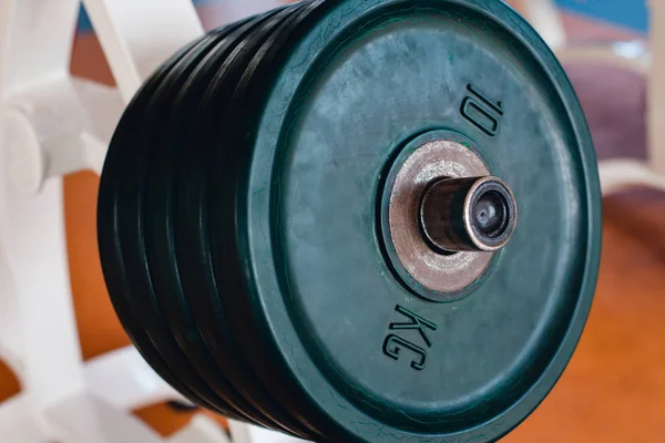 Weight plates on bar-bells — Stock Photo, Image