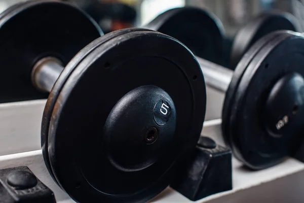 Heap of dumbbells close up — Stock Photo, Image