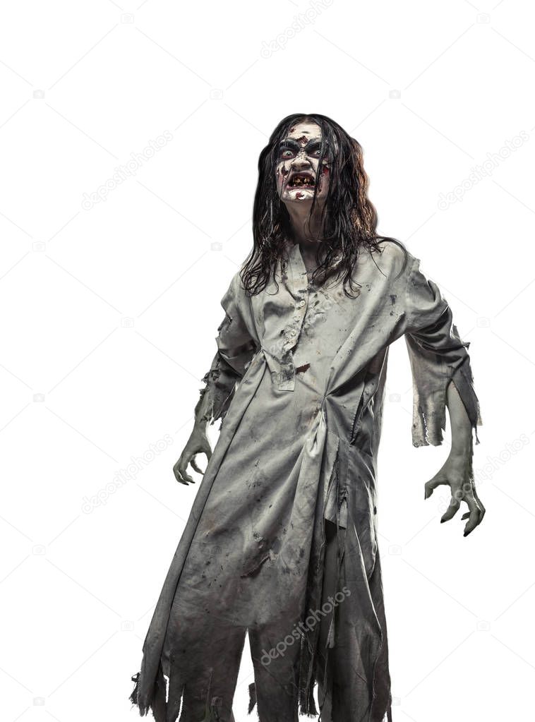 Portrait of the horror zombie woman
