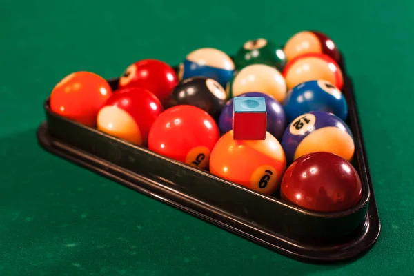 Balls in billiard triangle — Stock Photo, Image