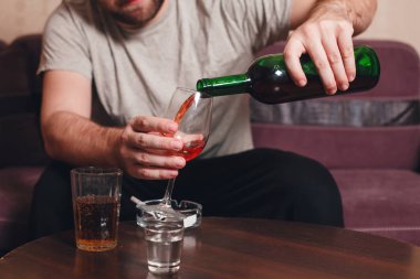 alcohol addict man clipart