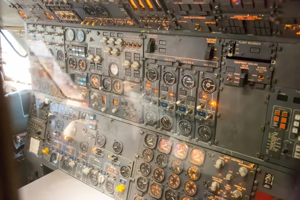 Avionics dashboard inside plane — Stock Photo, Image