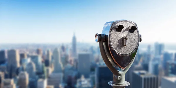 Observation coin operated binoculars — Stock Photo, Image