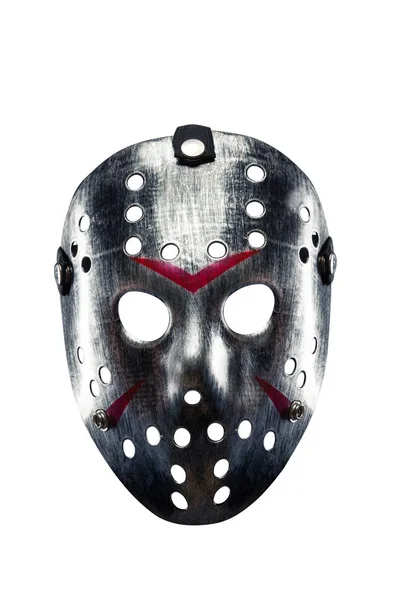 Metal mask with bloody strips — Stock Photo, Image