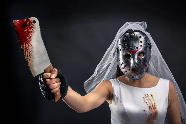 Asesino en serie en vestido de novia Imagen De Stock