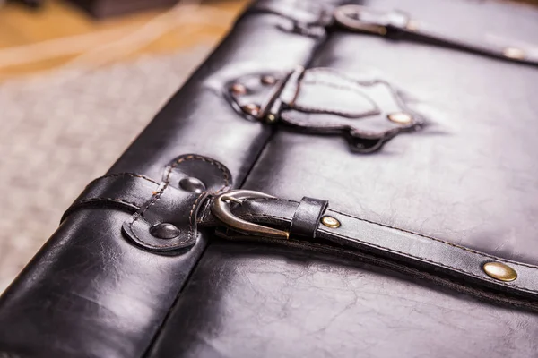 Black vintage suitcase — Stock Photo, Image