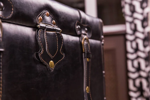 Black vintage suitcase — Stock Photo, Image