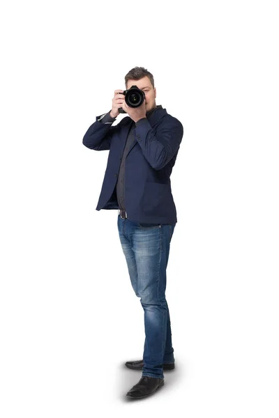 Fotograf med digitalkamera — Stockfoto