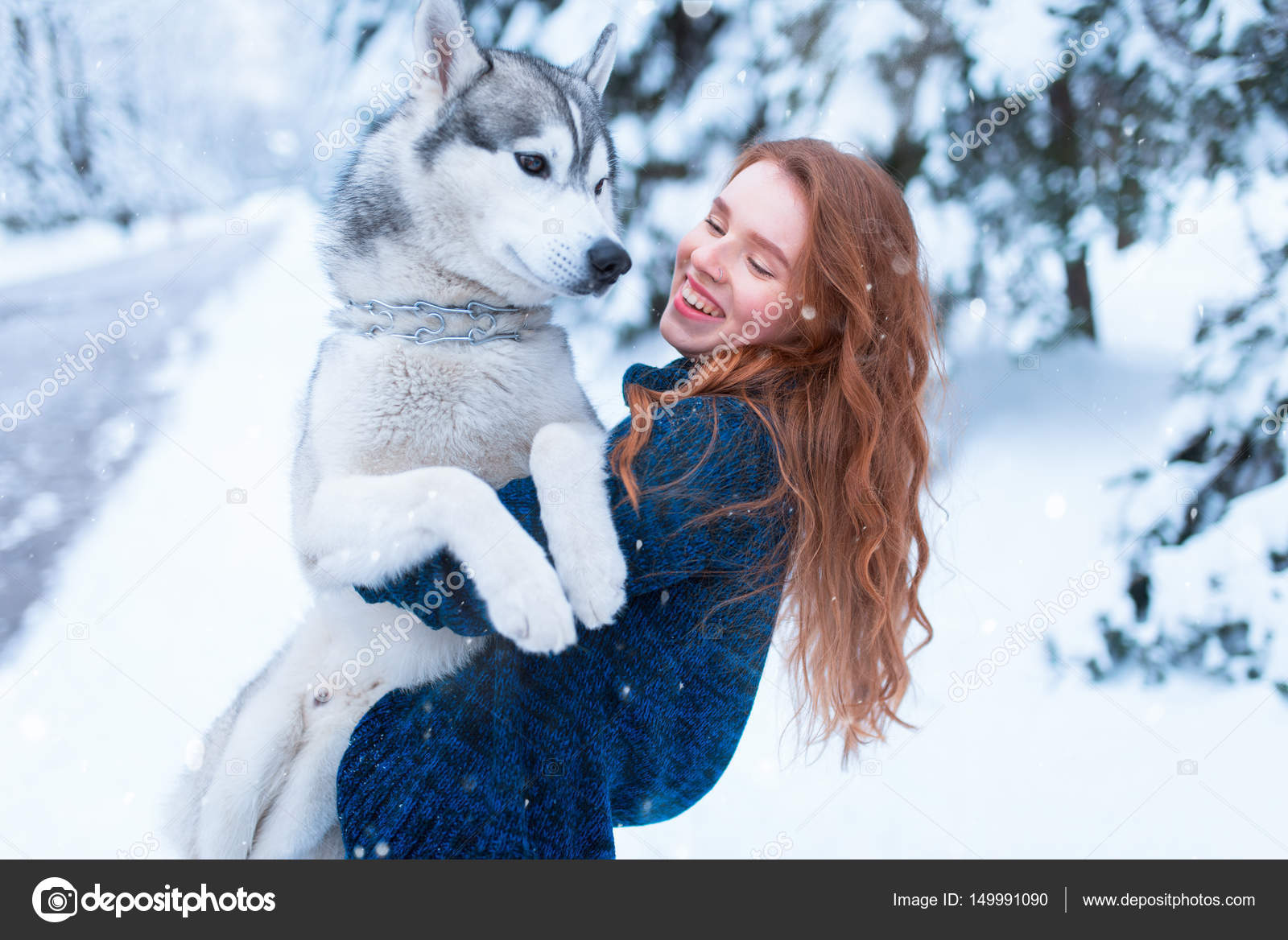 Teenie And Her Husky