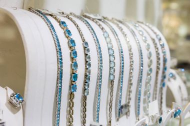 bracelets decorated with gemstones
