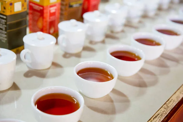 Ceylon tea degustation cups — Stock Photo, Image