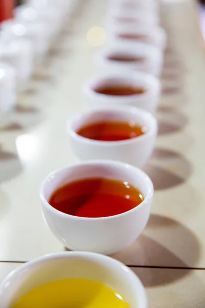 Ceylon tea degustation cups — Stock Photo, Image