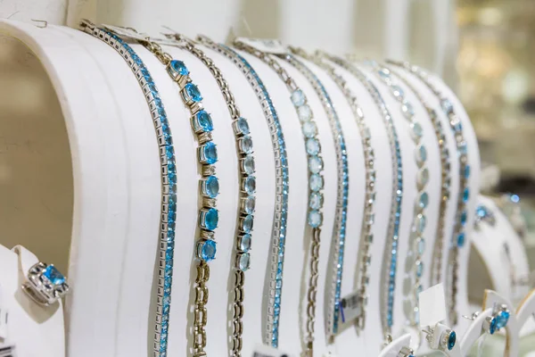 Bracelets decorated with gemstones — Stock Photo, Image