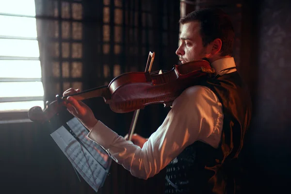 Musicista maschile suonare il violino — Foto Stock
