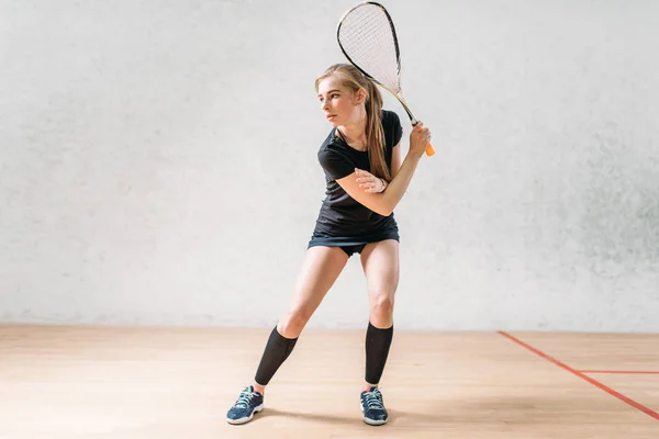Női squash játékos — Stock Fotó