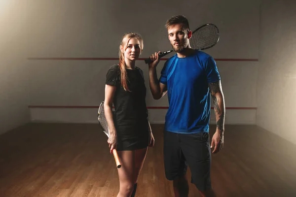 Férfi és női squasholók ütők — Stock Fotó