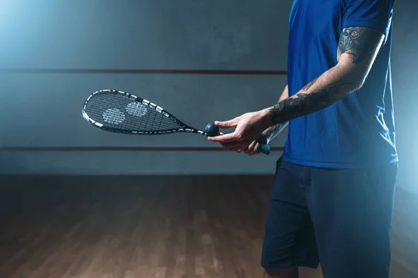 Jogador de squash masculino — Fotografia de Stock