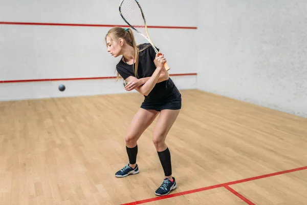 Női squash játékos — Stock Fotó