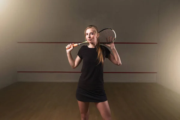 Női squash játékos — Stock Fotó