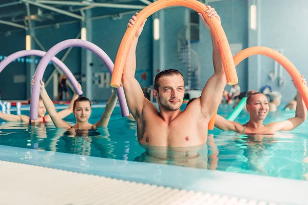 Aqua aerobics workout — Stock Photo, Image