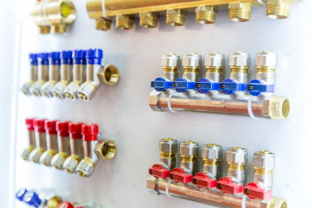 Floor heating collectors and valves