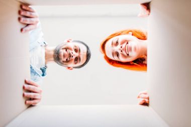 mutlu çift karton kutu holding