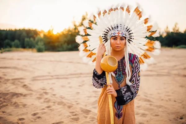 Donna indiana americana — Foto Stock