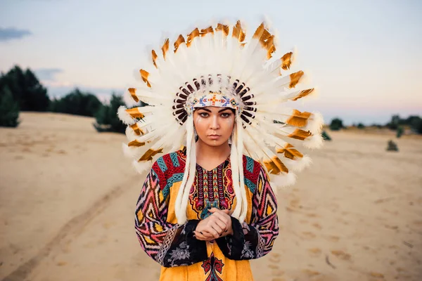 Mulher indiana americana — Fotografia de Stock