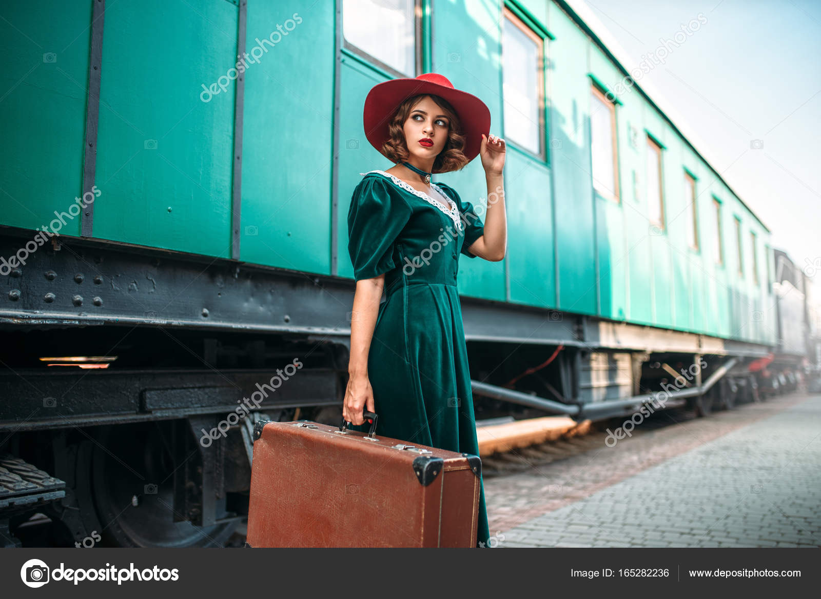 Young Girl Laying On A Railway Against Summer Landscape Hoodoo Wallpaper 
