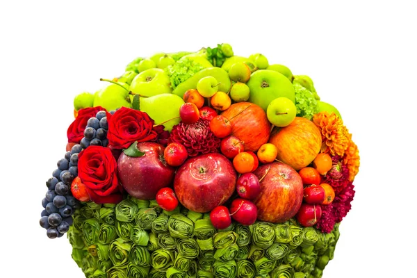Komposisi buah dan bunga matang — Stok Foto