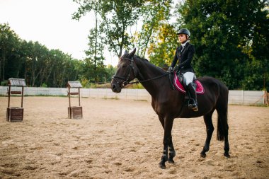 kadın at sırtında poz